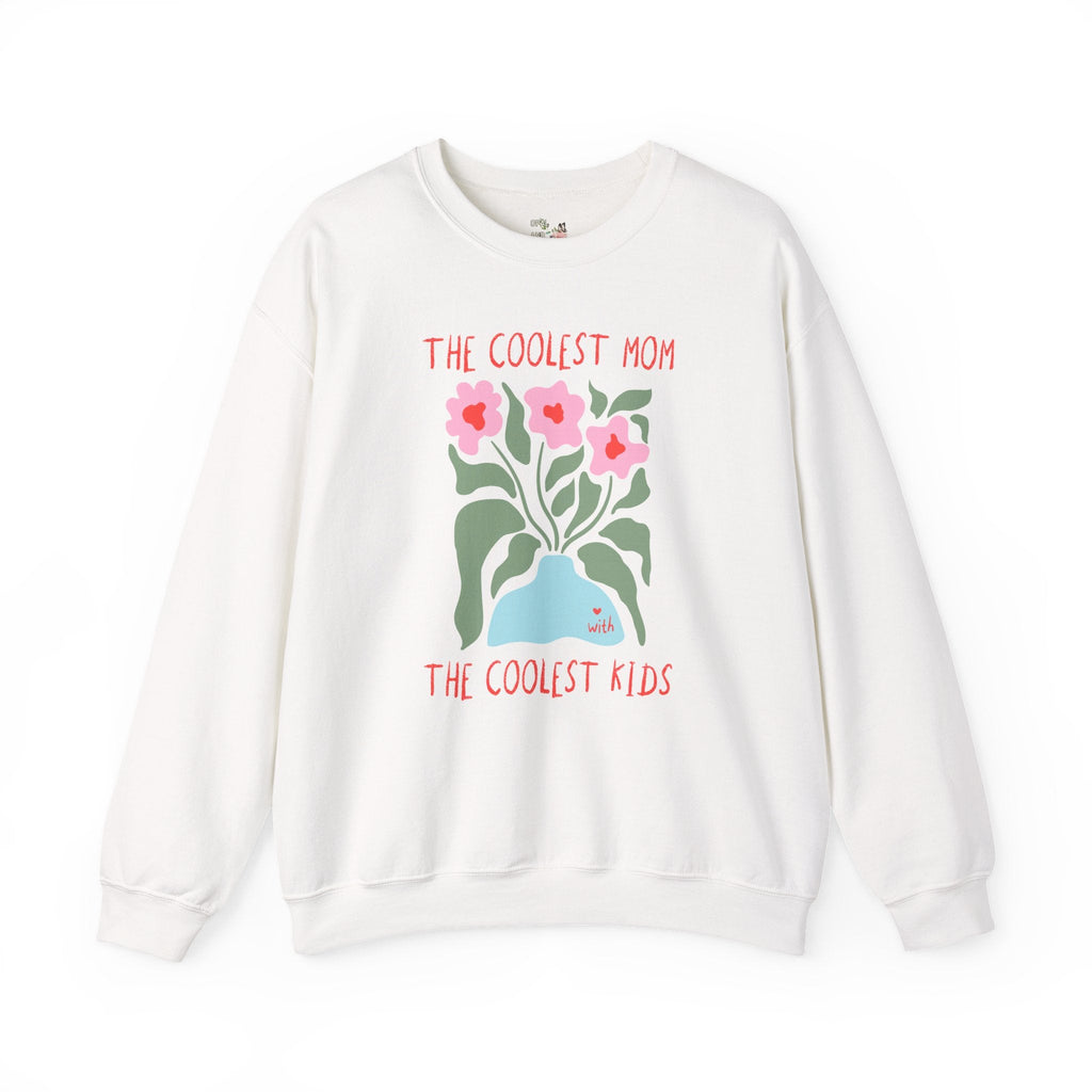 Funny Mom Sweatshirt with Flowers: The Coolest Mom, Silly Mother's Day Present from Daughter or Son, Floral Cottagecore Gift Mom of Teens - Opal and June