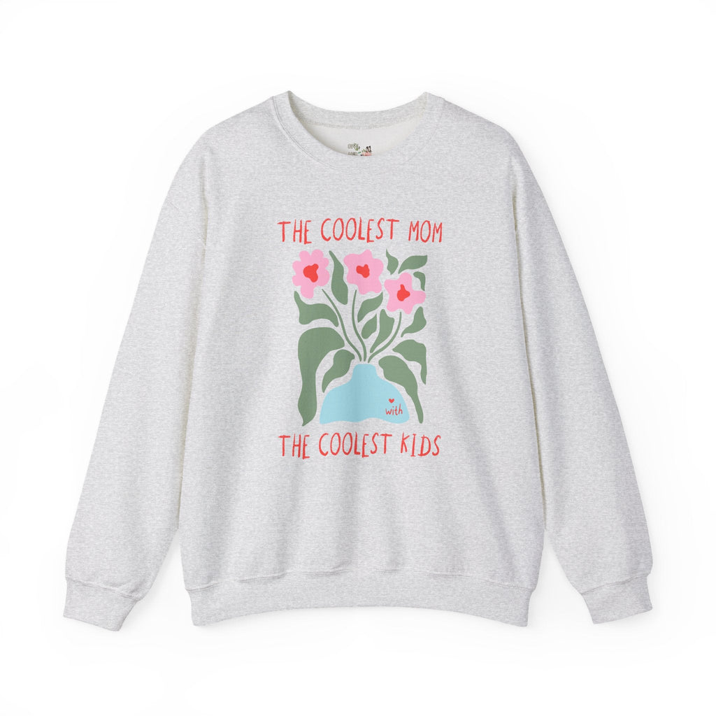 Funny Mom Sweatshirt with Flowers: The Coolest Mom, Silly Mother's Day Present from Daughter or Son, Floral Cottagecore Gift Mom of Teens - Opal and June