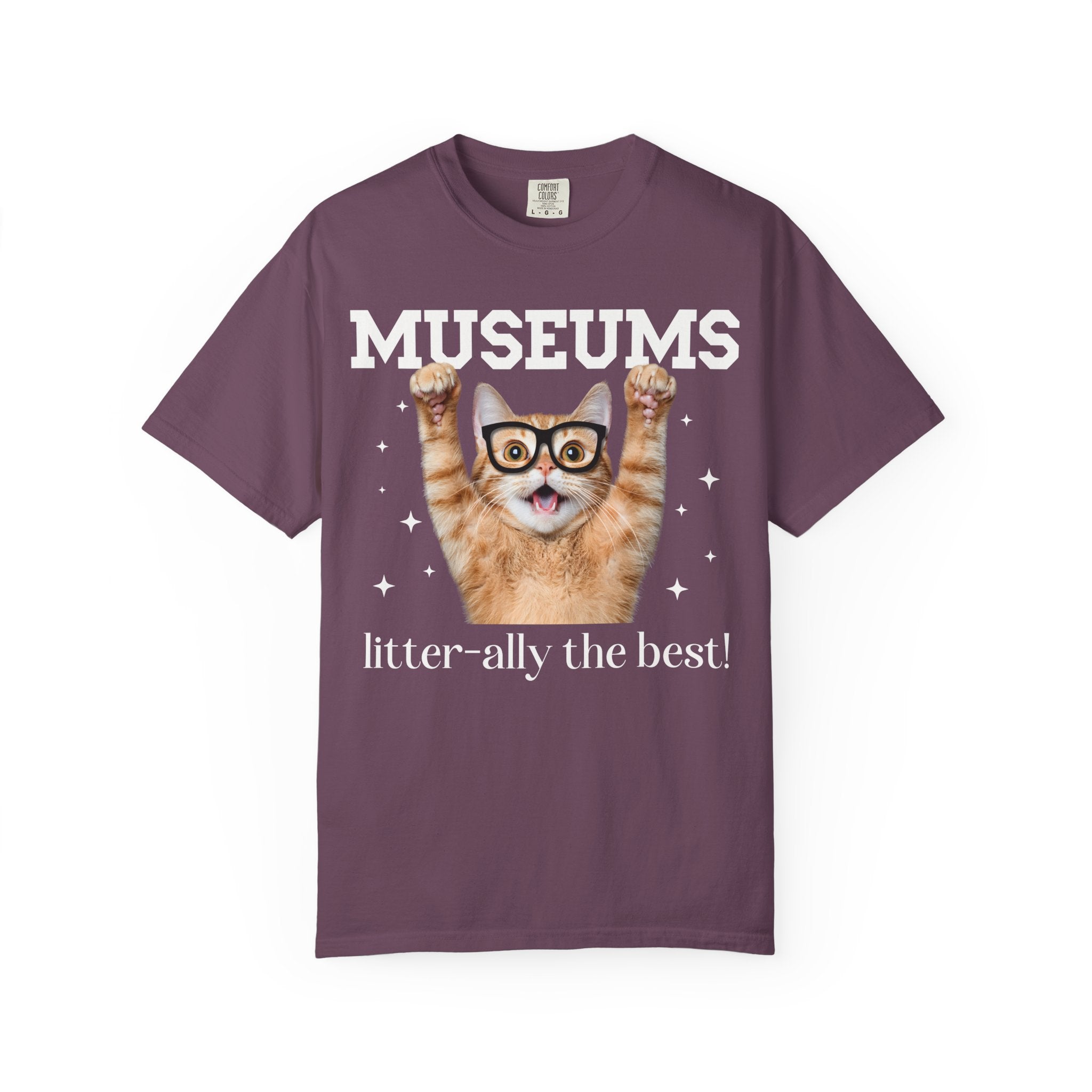 Funny Museum Lover Tee Shirt for Historian or Art History Lover who Loves Museum, Silly Animal Lover Tee Shirt for Cat Mom or Cat Dad - Opal and June