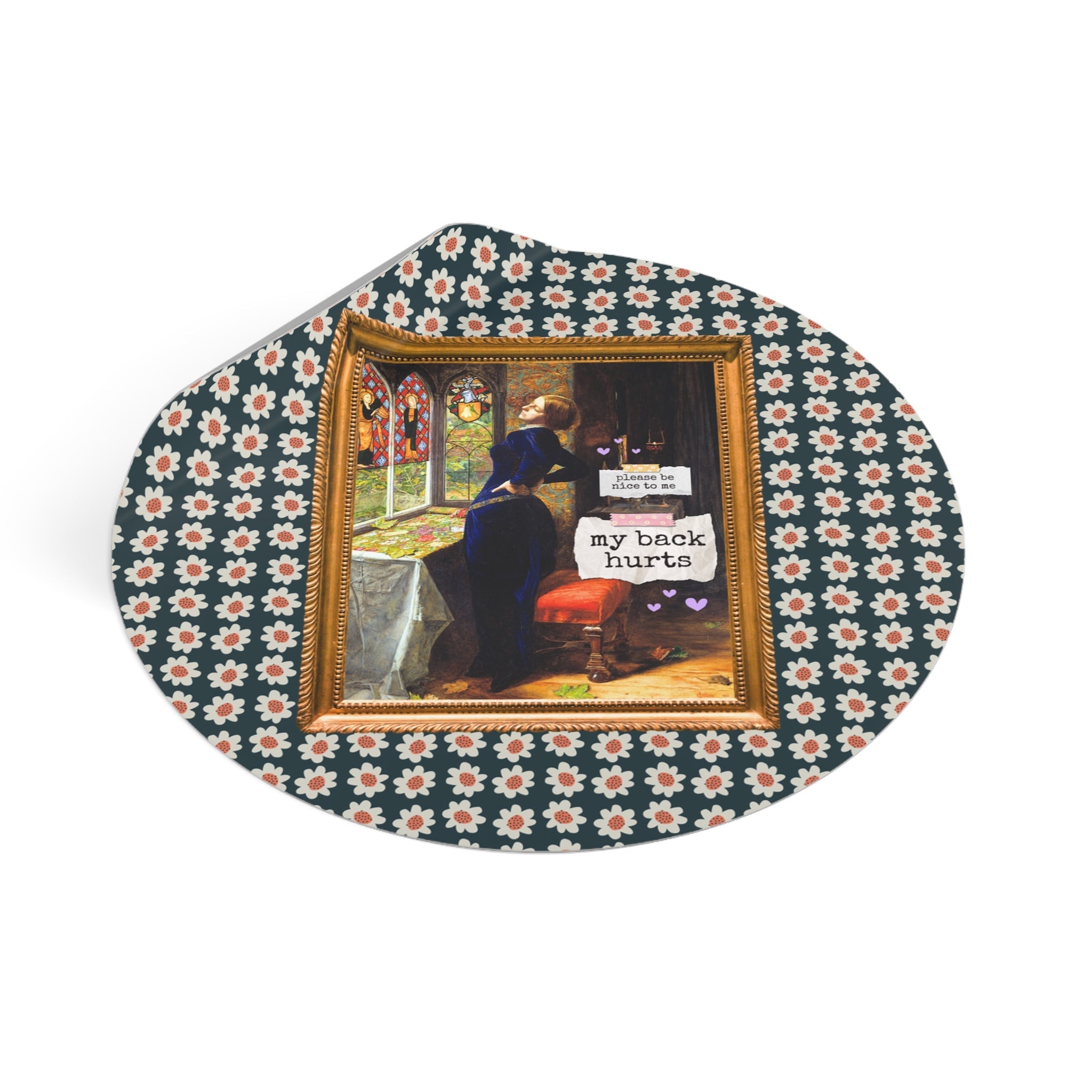 Funny My Back Hurts Sticker, Art Historian, Mariana John Everett Millais, Silly Thirty or Fortieth Birthday Gift, Unhinged Mother's Day - Opal and June
