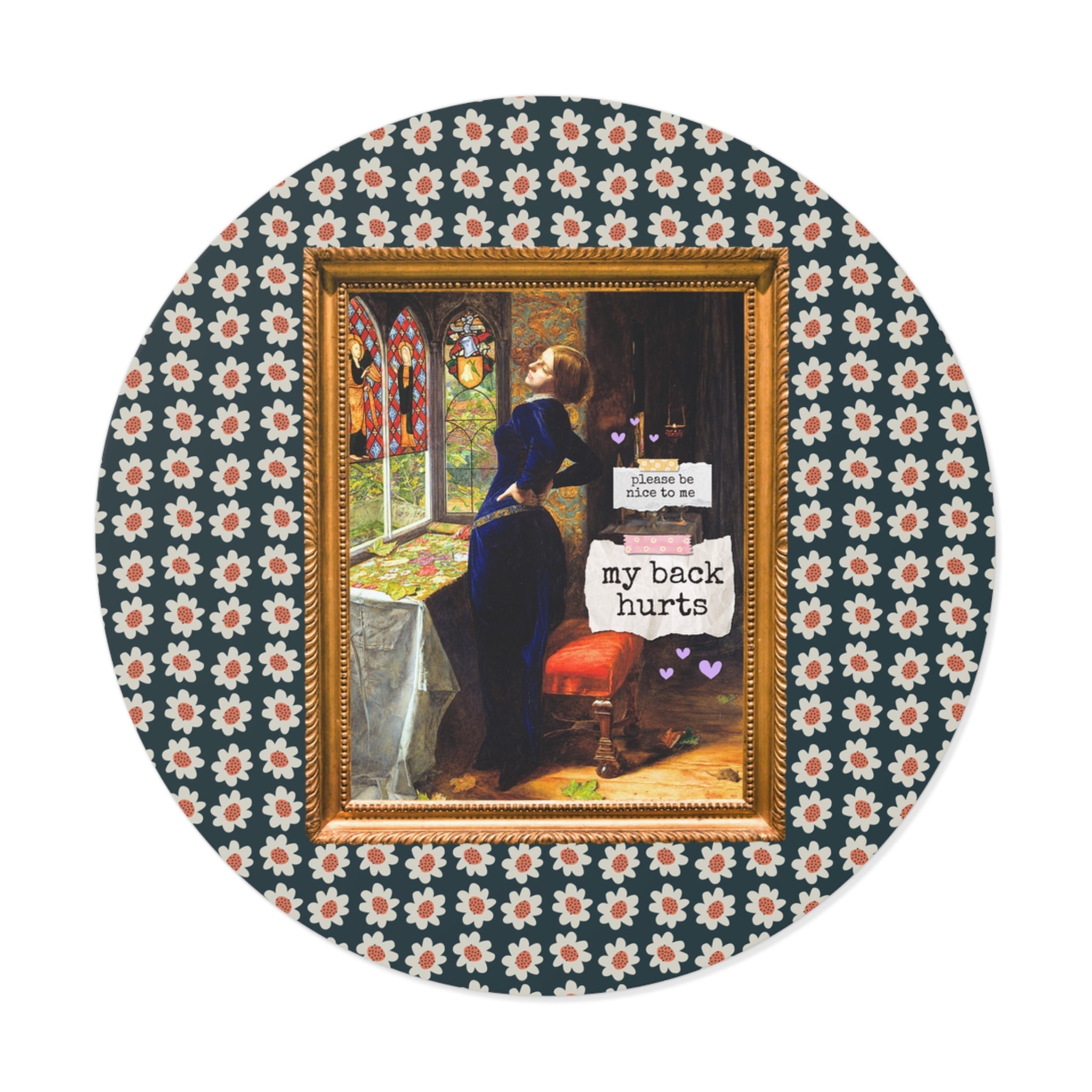 Funny My Back Hurts Sticker, Art Historian, Mariana John Everett Millais, Silly Thirty or Fortieth Birthday Gift, Unhinged Mother's Day - Opal and June