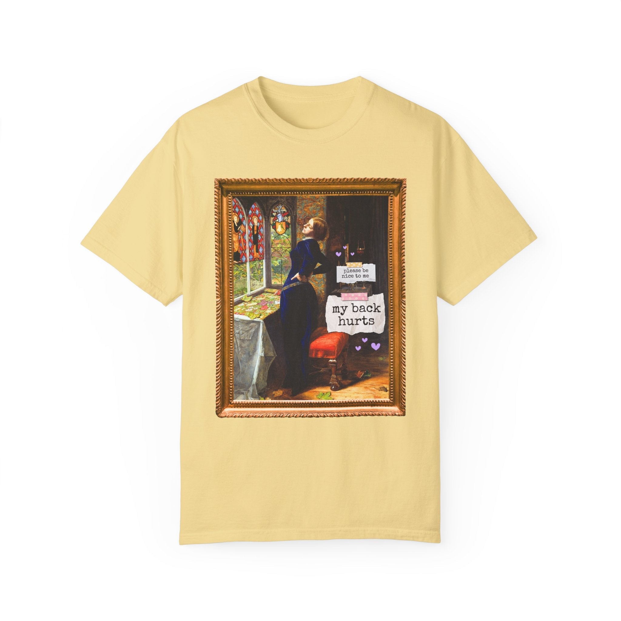 Funny My Back Hurts Tee Shirt for Art Historian, Mariana John Everett Millais, Silly Thirty or Fortieth Birthday Gift, Unhinged Mother's Day - Opal and June