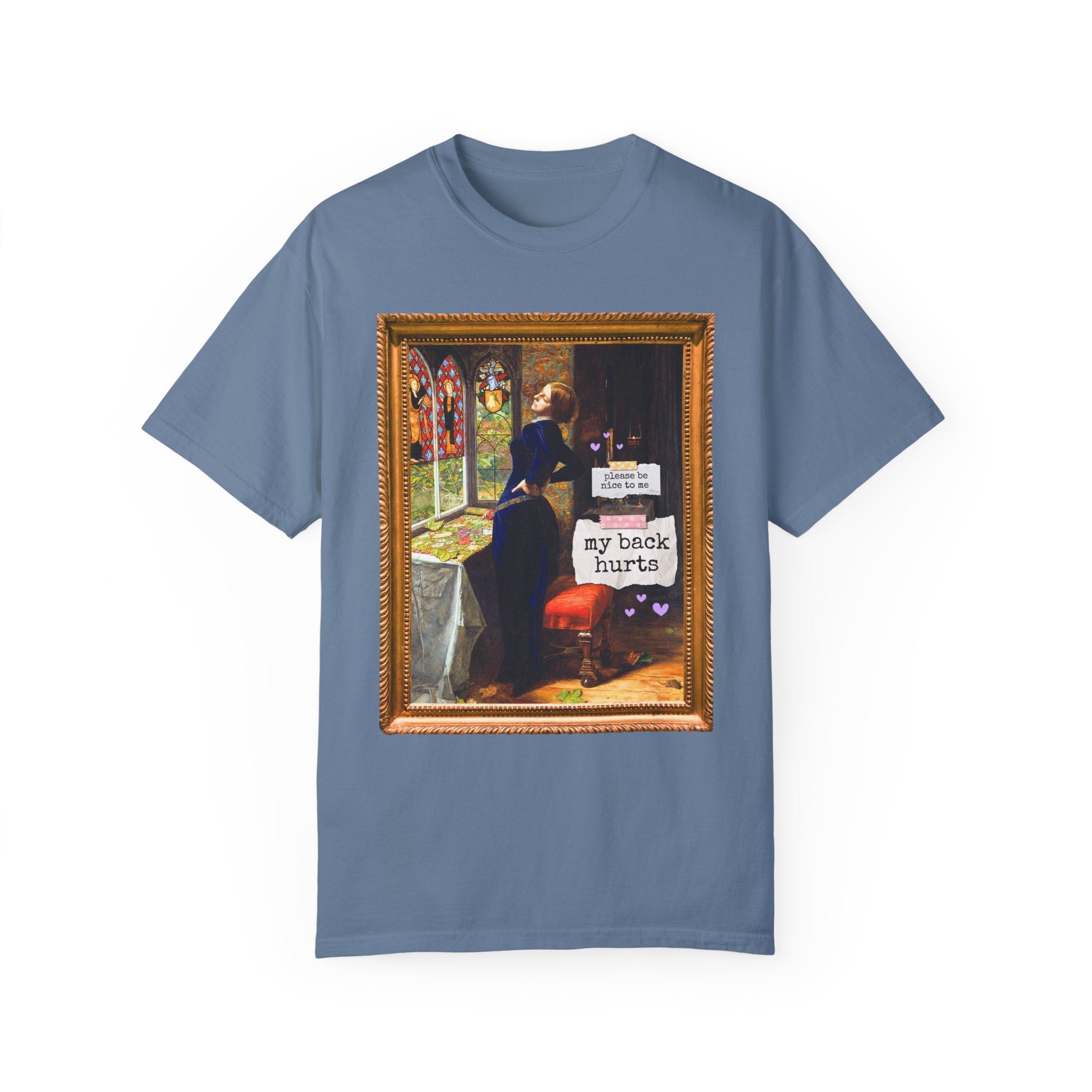 Funny My Back Hurts Tee Shirt for Art Historian, Mariana John Everett Millais, Silly Thirty or Fortieth Birthday Gift, Unhinged Mother's Day - Opal and June