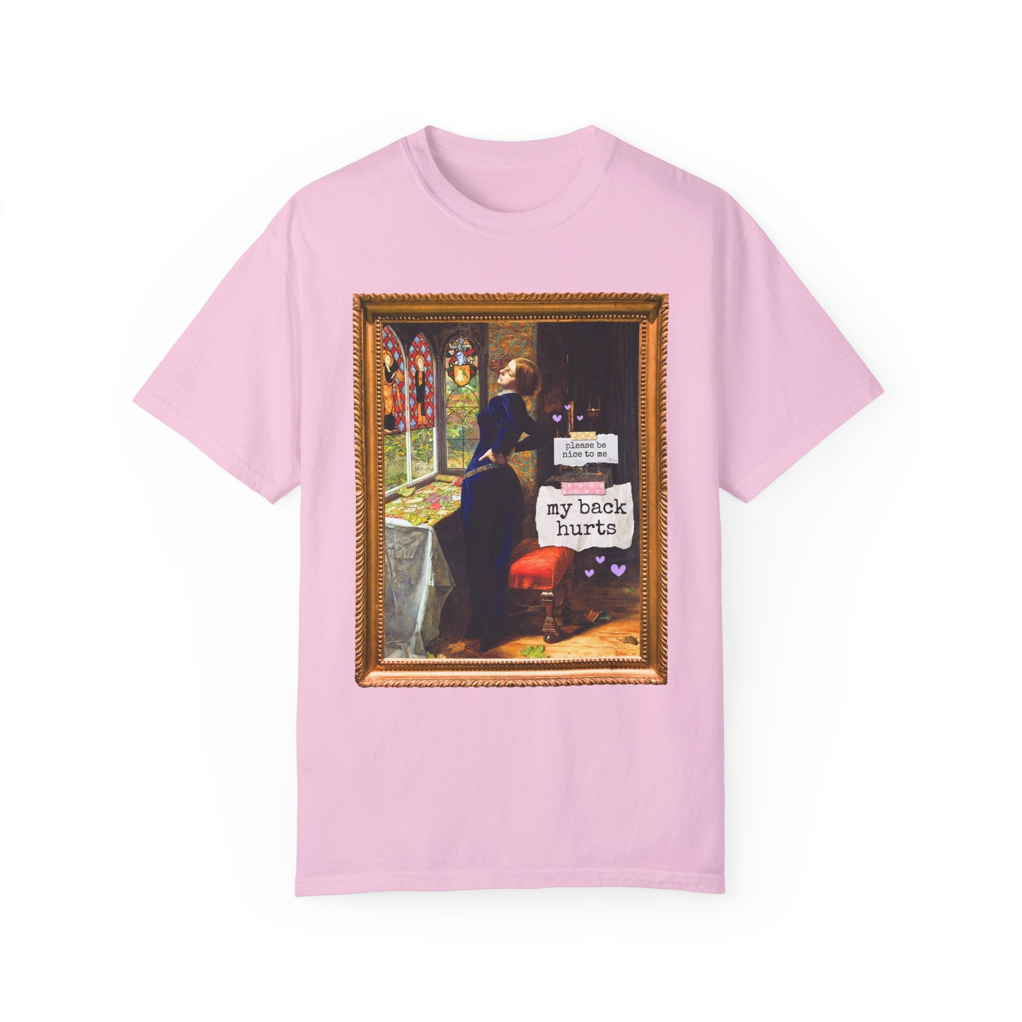 Funny My Back Hurts Tee Shirt for Art Historian, Mariana John Everett Millais, Silly Thirty or Fortieth Birthday Gift, Unhinged Mother's Day - Opal and June