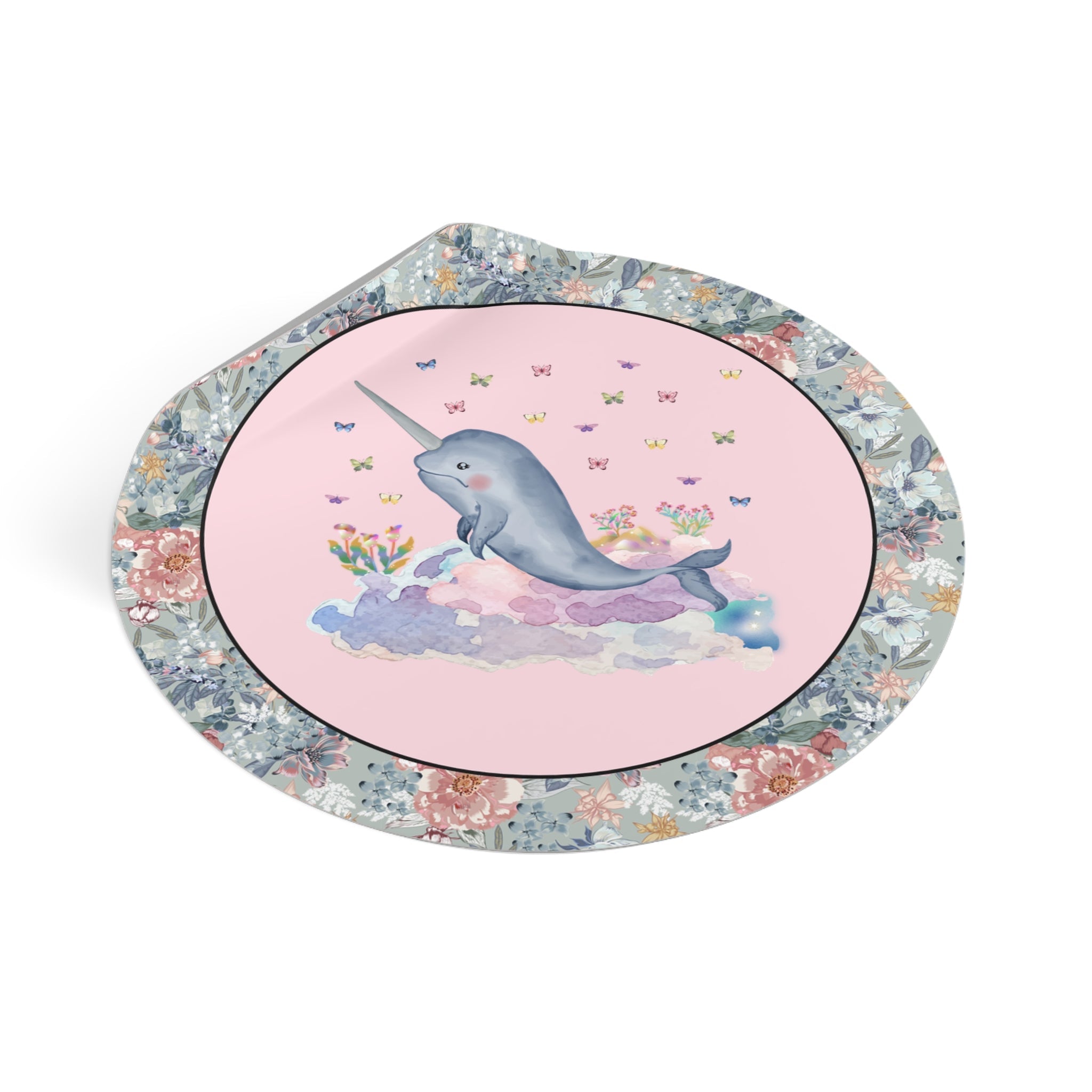 Funny Narwhal Sticker with Dreamcore Aesthetic and Stars: Nineties Throwback, Kitschy Grandma Style Sticker, Eighties Inspired Colorful Gift - Opal and June