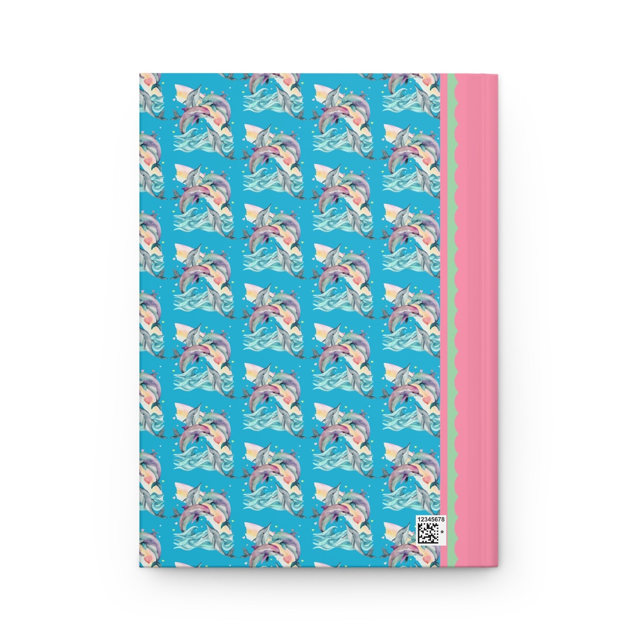 Funny Ocean Notebook for Dolphin Lover with Cute Y2K Aesthetic Hearts, Kitschy Nineties Style Journal with Rainbow for Friend Who Loves Dolphins - Opal and June