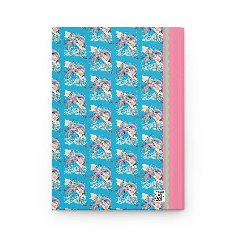 Funny Ocean Notebook for Dolphin Lover with Cute Y2K Aesthetic Hearts, Kitschy Nineties Style Journal with Rainbow for Friend Who Loves Dolphins - Opal and June