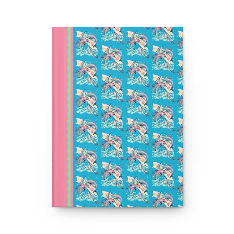 Funny Ocean Notebook for Dolphin Lover with Cute Y2K Aesthetic Hearts, Kitschy Nineties Style Journal with Rainbow for Friend Who Loves Dolphins - Opal and June