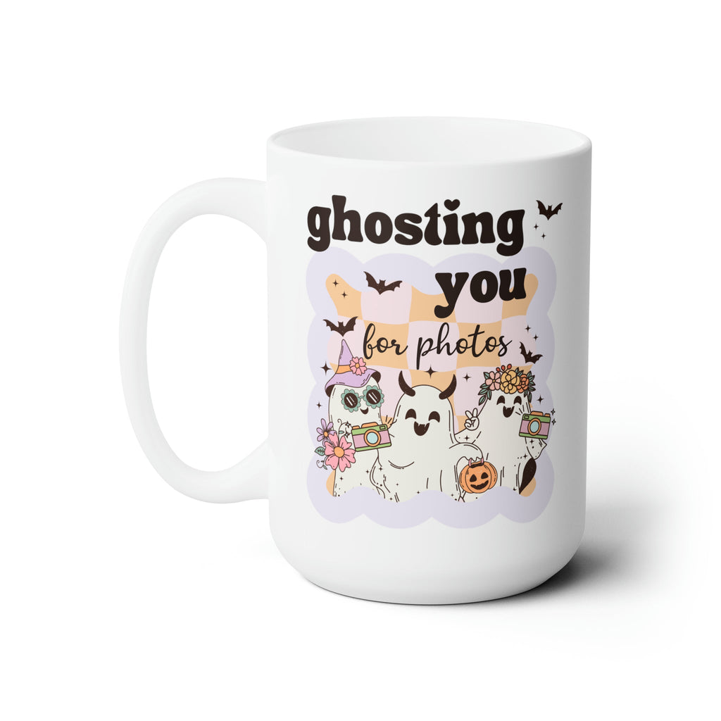 Funny Photographer Coffee Mug for Halloween: Ghosting You For Photos - Opal and June