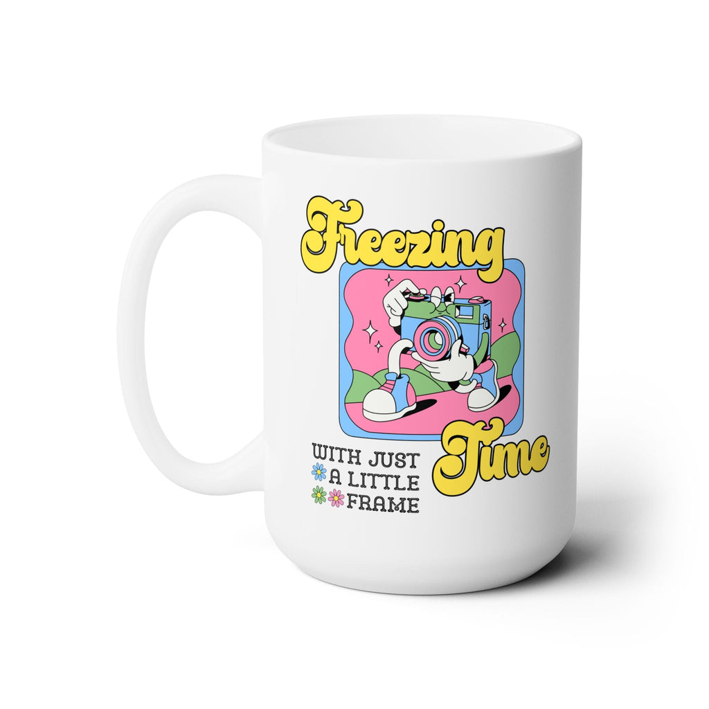 Funny Photographer Coffee Mug with Groovy 70s Retro Aesthetic: 15 Oz Coffee Mug, Thank You Gift, Wedding Photographer, Mom Who Loves Photos - Opal and June