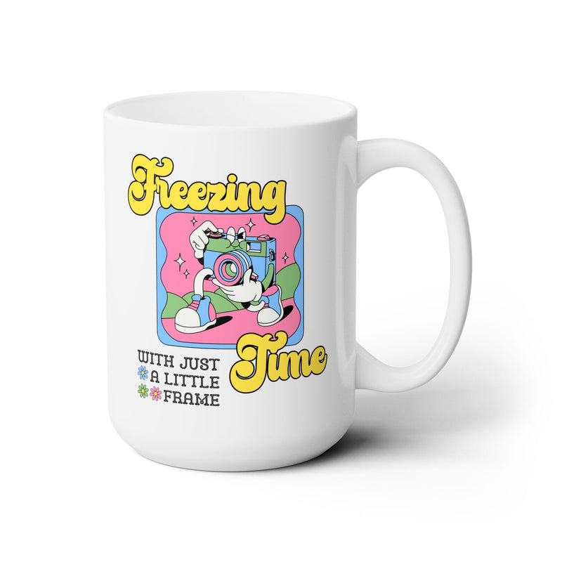 Funny Photographer Coffee Mug with Groovy 70s Retro Aesthetic: 15 Oz Coffee Mug, Thank You Gift, Wedding Photographer, Mom Who Loves Photos - Opal and June