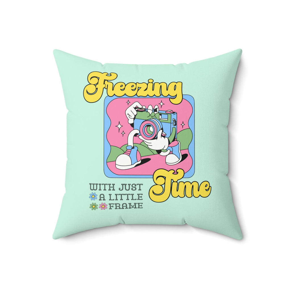 Funny Photographer Pillow for Photographer Office or Studio: Freezing Time - Opal and June