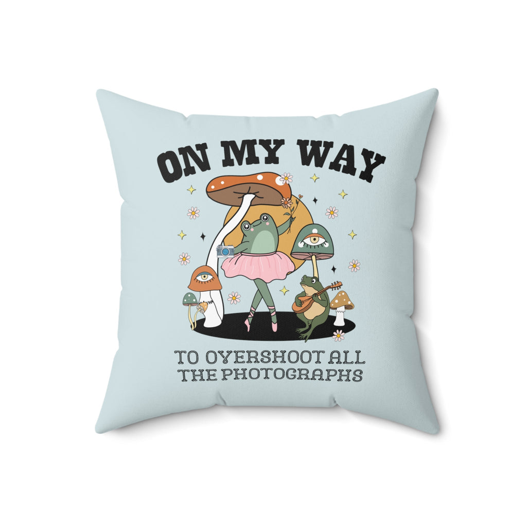 Funny Photographer Pillow for Photographer Who Loves Frogs: 70s Retro Aesthetic Decor for Photography Office - Opal and June