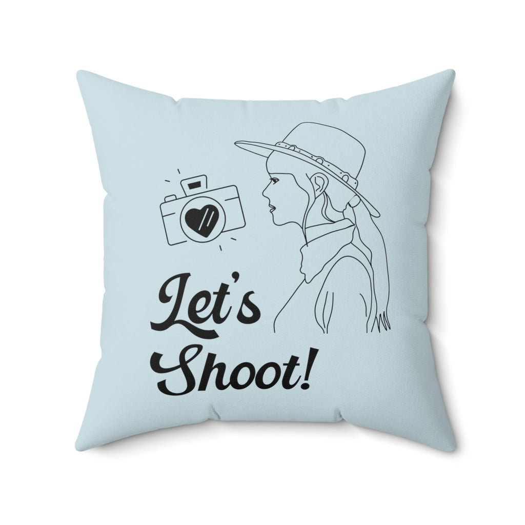 Funny Photographer Pillow for Wedding Photographer: Let's Shoot! | Groovy Western Cowgirl Pillow - Opal and June