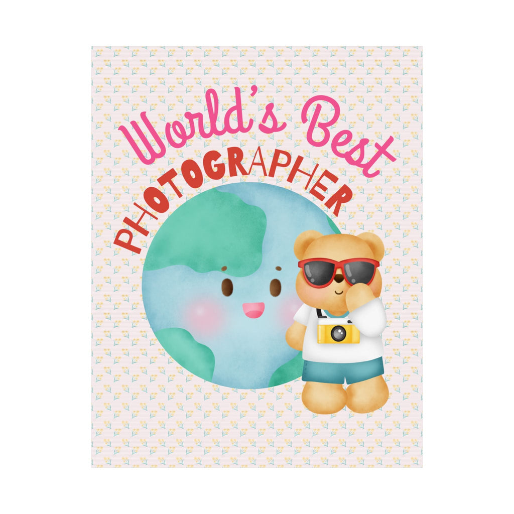 Funny Photographer Poster with Adorable Retro Bear Wearing Sunglasses: Thank You Gift for Wedding Photographer, Family Photographer Decor - Opal and June