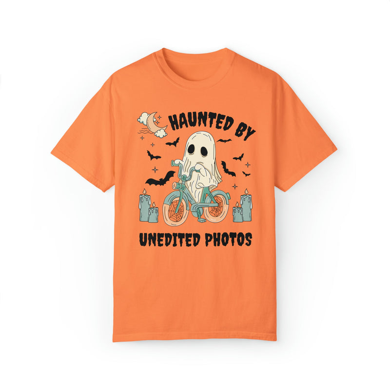 Funny Photographer Shirt for Halloween: Haunted By Unedited Photos | Spooky Season Tee for Photographer - Opal and June