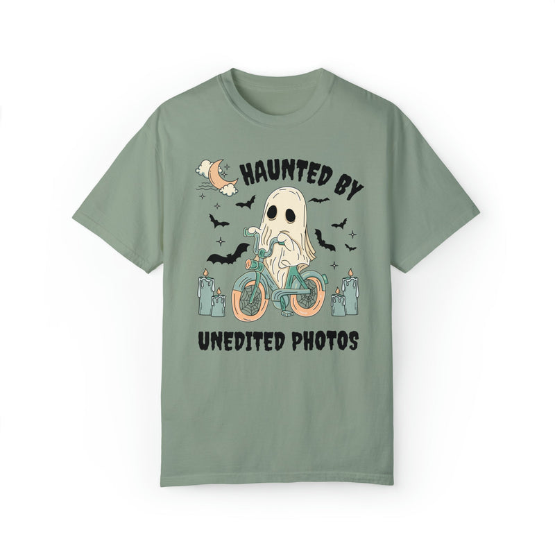 Funny Photographer Shirt for Halloween: Haunted By Unedited Photos | Spooky Season Tee for Photographer - Opal and June