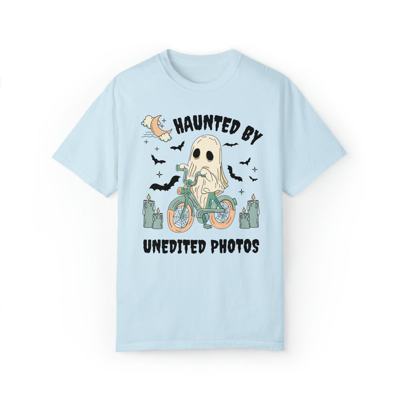 Funny Photographer Shirt for Halloween: Haunted By Unedited Photos | Spooky Season Tee for Photographer - Opal and June