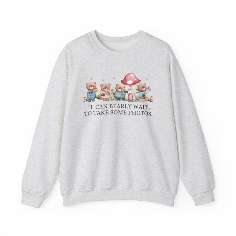 Funny Photographer Shirt for Mom Who Loves Photos and Awesome Puns: Cute Cottagecore Bear Sweatshirt with Mushroom for Family Photographer - Opal and June