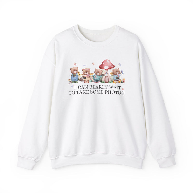 Funny Photographer Shirt for Mom Who Loves Photos and Awesome Puns: Cute Cottagecore Bear Sweatshirt with Mushroom for Family Photographer - Opal and June