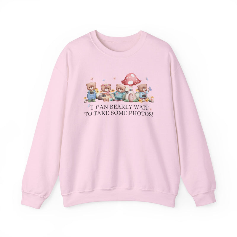 Funny Photographer Shirt for Mom Who Loves Photos and Awesome Puns: Cute Cottagecore Bear Sweatshirt with Mushroom for Family Photographer - Opal and June