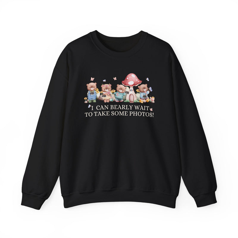 Funny Photographer Shirt for Mom Who Loves Photos and Awesome Puns: Cute Cottagecore Bear Sweatshirt with Mushroom for Family Photographer - Opal and June