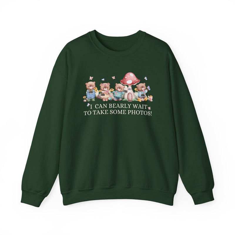 Funny Photographer Shirt for Mom Who Loves Photos and Awesome Puns: Cute Cottagecore Bear Sweatshirt with Mushroom for Family Photographer - Opal and June