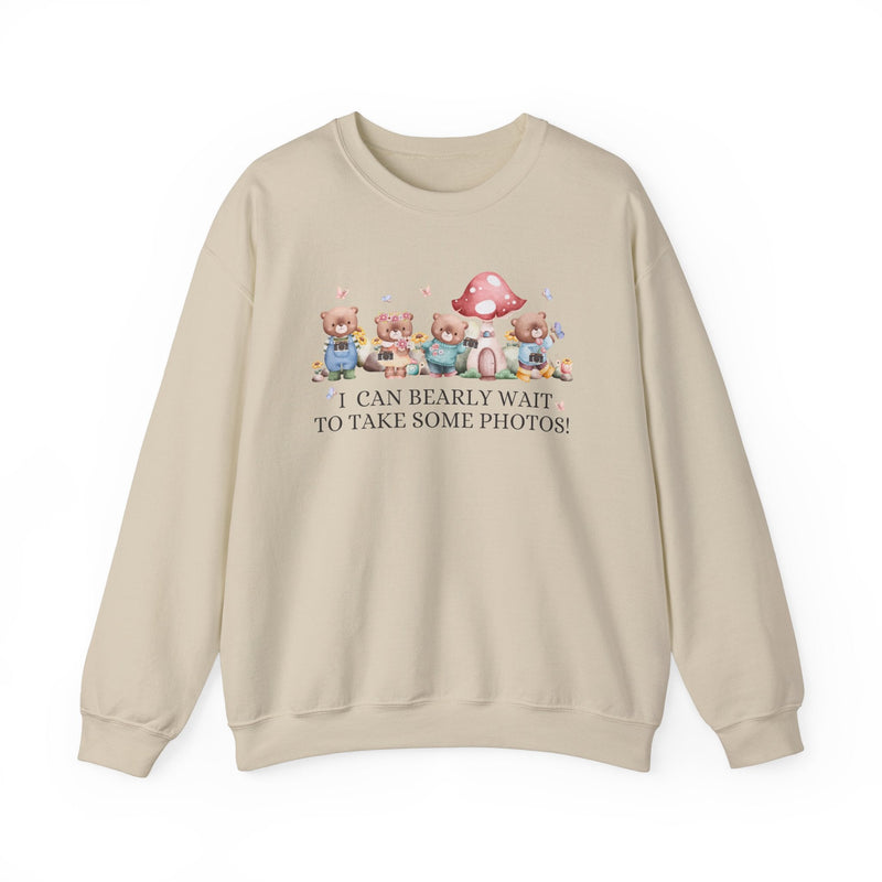 Funny Photographer Shirt for Mom Who Loves Photos and Awesome Puns: Cute Cottagecore Bear Sweatshirt with Mushroom for Family Photographer - Opal and June