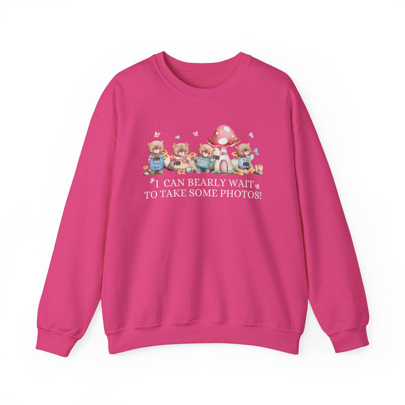 Funny Photographer Shirt for Mom Who Loves Photos and Awesome Puns: Cute Cottagecore Bear Sweatshirt with Mushroom for Family Photographer - Opal and June