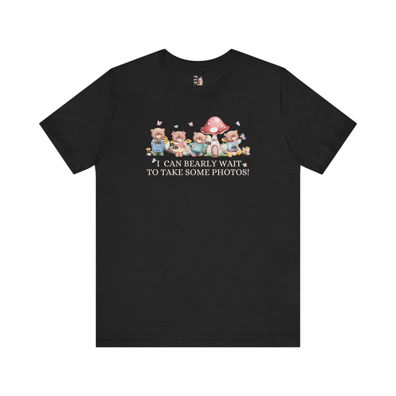 Funny Photographer Shirt for Mom Who Loves Photos and Awesome Puns: Cute Cottagecore Bear Tee Shirt with Mushroom for Family Photographer - Opal and June