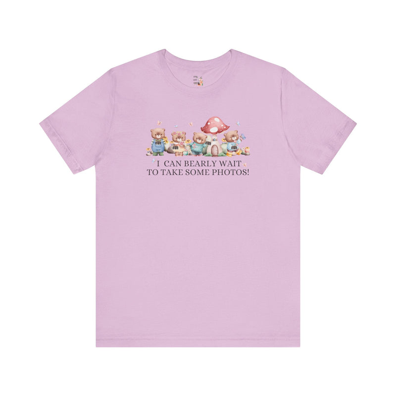 Funny Photographer Shirt for Mom Who Loves Photos and Awesome Puns: Cute Cottagecore Bear Tee Shirt with Mushroom for Family Photographer - Opal and June