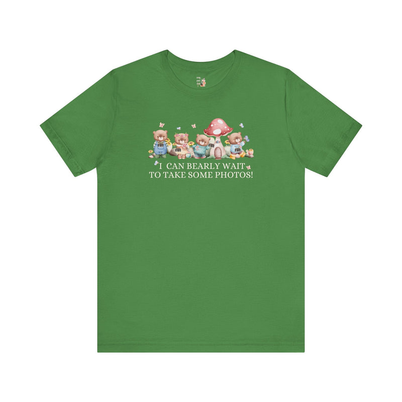 Funny Photographer Shirt for Mom Who Loves Photos and Awesome Puns: Cute Cottagecore Bear Tee Shirt with Mushroom for Family Photographer - Opal and June