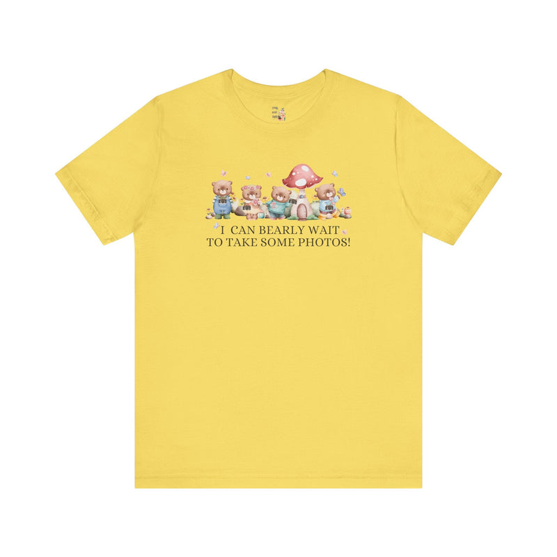 Funny Photographer Shirt for Mom Who Loves Photos and Awesome Puns: Cute Cottagecore Bear Tee Shirt with Mushroom for Family Photographer - Opal and June