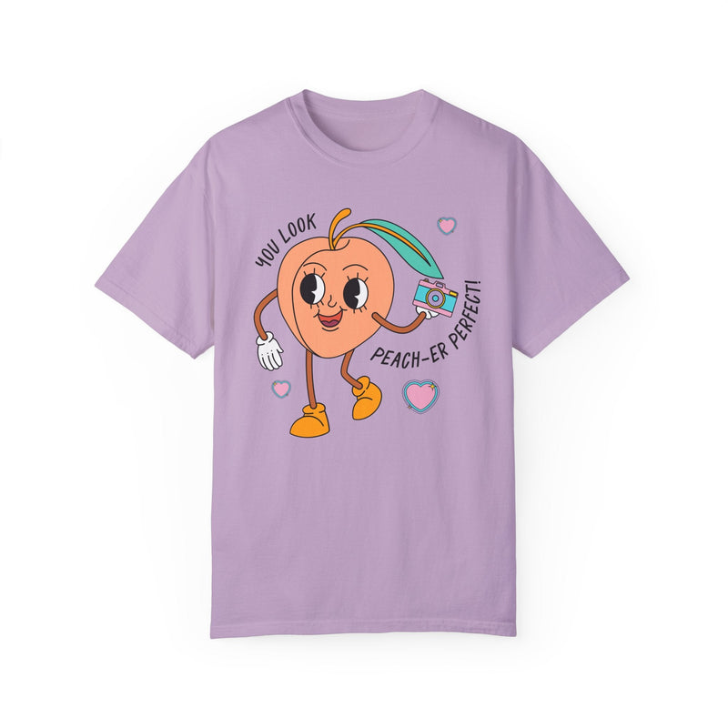 Funny Photographer Shirt for Photographers Who Loves Peaches and Awesome Puns: You Look Peach - er Perfect, Family Photographer Thank You Gift - Opal and June