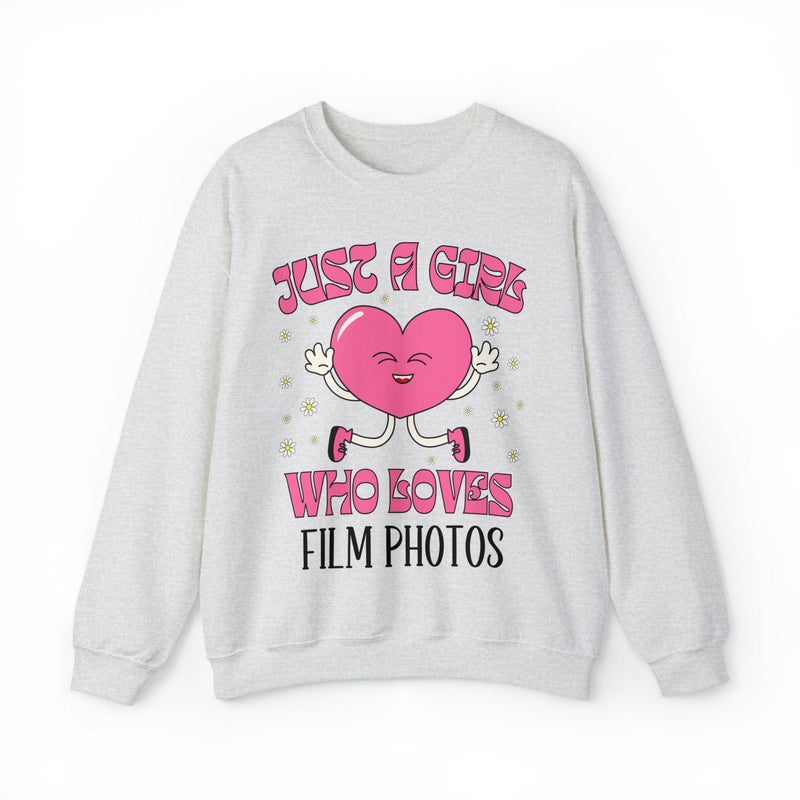 Funny Photographer Sweatshirt for Film Photographer: Cute Retro Heart - Opal and June