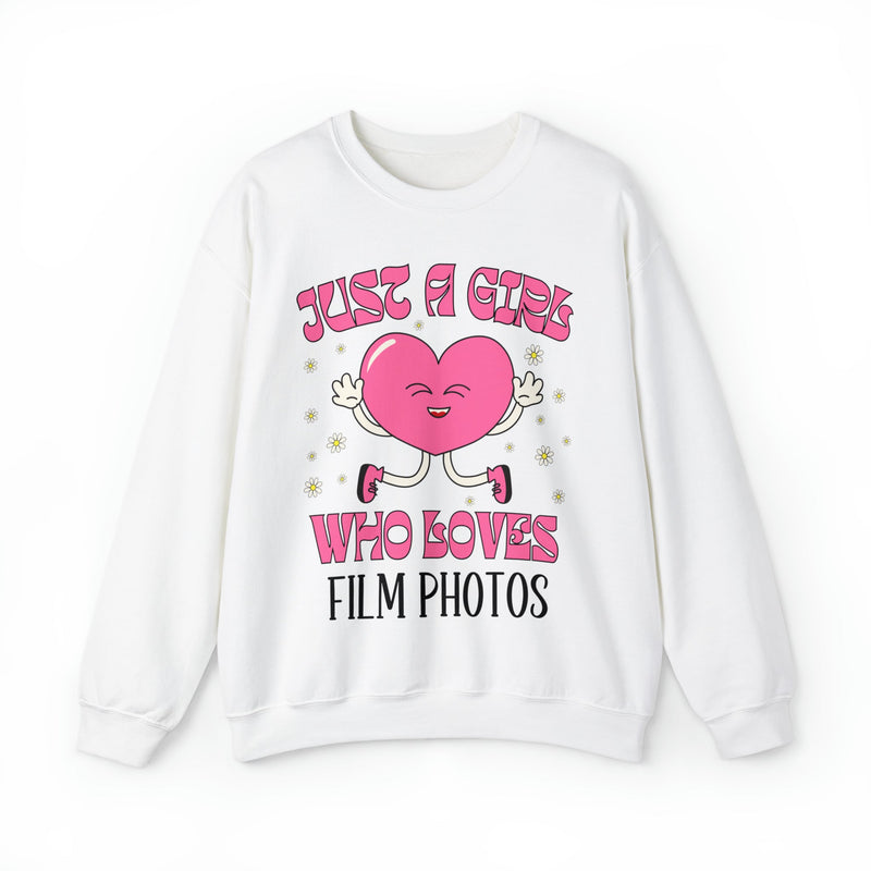 Funny Photographer Sweatshirt for Film Photographer: Cute Retro Heart - Opal and June