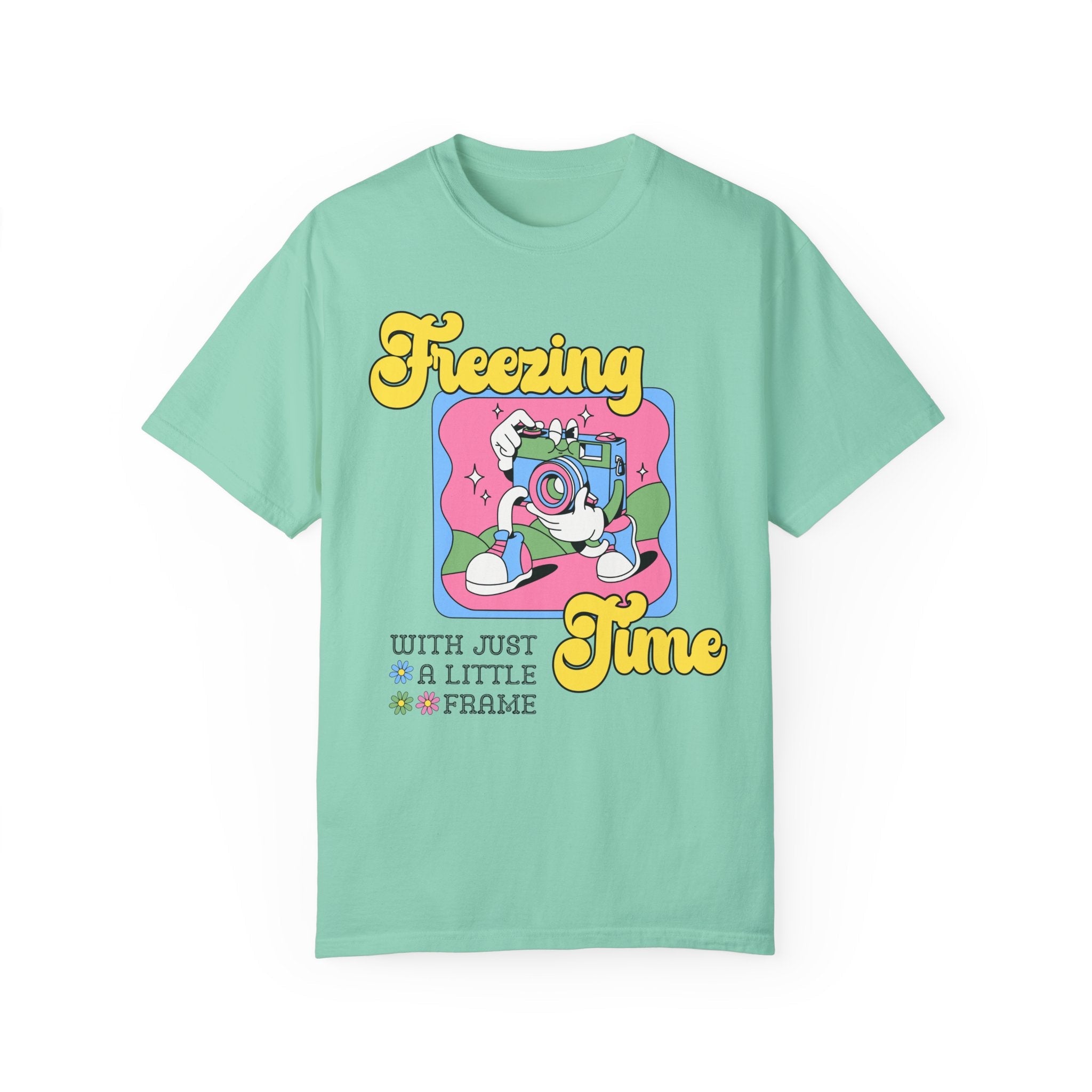 Funny Photographer T-Shirt with Groovy 70s Retro Aesthetic: Photography Teacher Gift, Photography Major Tee, Gift for Mom Who Loves Photos - Opal and June