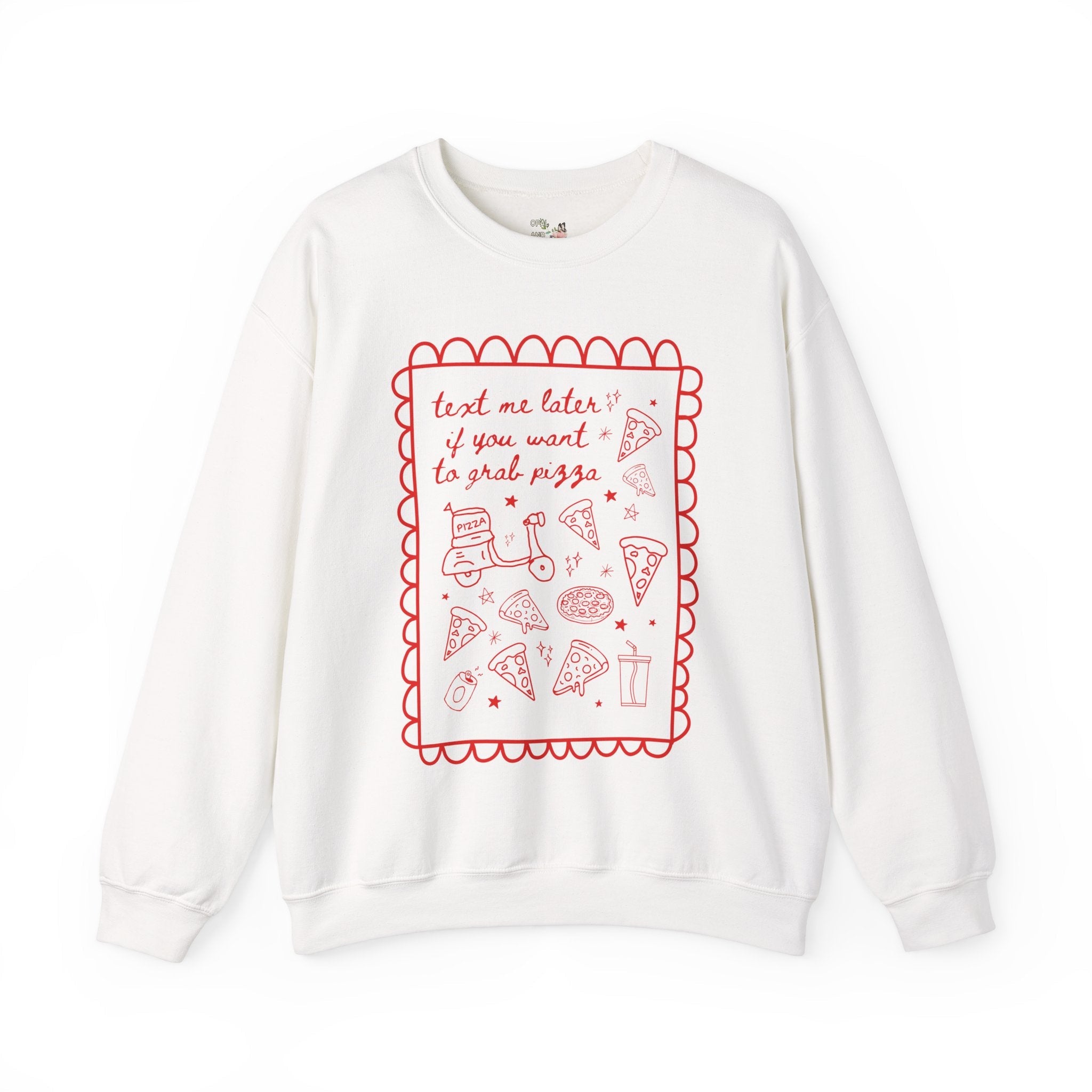 Funny Pizza Lover Gift for Friend Who Loves Pizza and Texting: Text Me Later if You Want to Grab Pizza, Silly Matching Shirt for Pizza Party - Opal and June