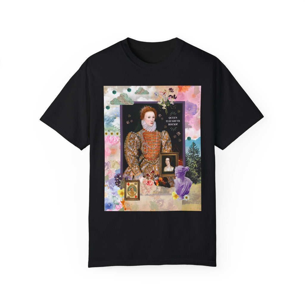 Funny Queen Elizabeth Shirt for History Lover: Queen Elizabeth Rocks! | Funny 16th Century History Tee Shirt for Teacher or History Major - Opal and June