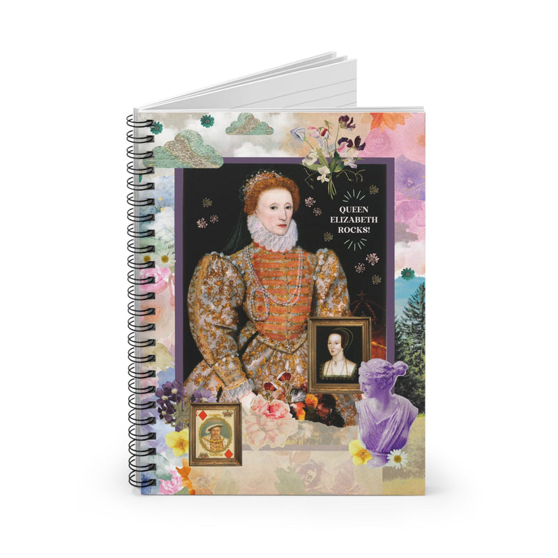 Funny Queen Elizabeth Spiral Notebook for History Teacher or English History Lover | 118 Page Notebook - Opal and June