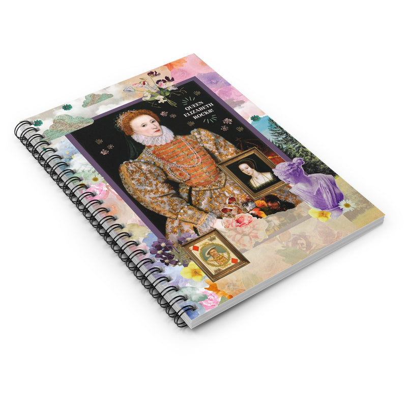 Funny Queen Elizabeth Spiral Notebook for History Teacher or English History Lover | 118 Page Notebook - Opal and June