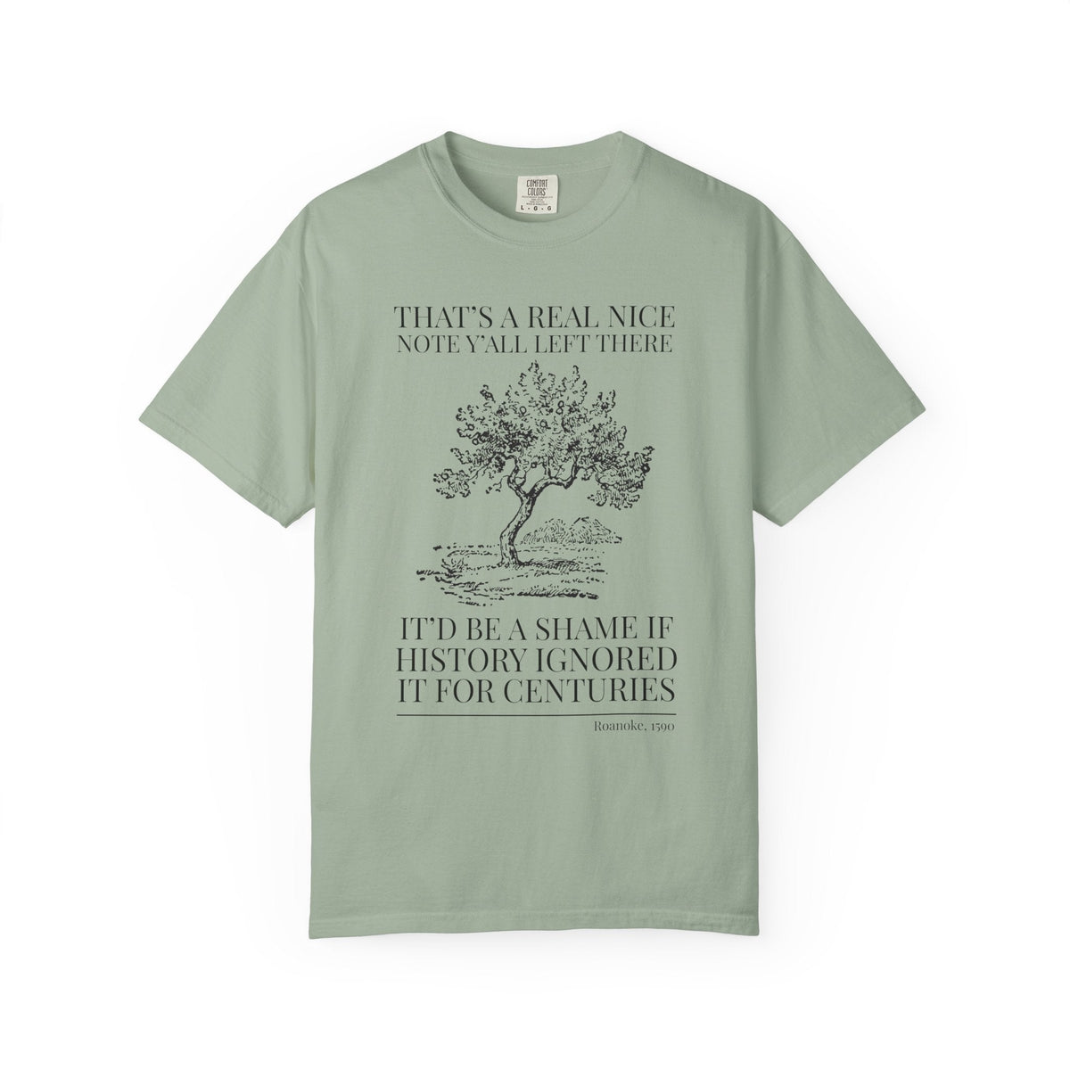 Funny Roanoke History Buff Tee Shirt: That's a Real Nice Note Y'all Left There, Silly Vintage Aesthetic Early US History T-Shirt for Historian - Opal and June