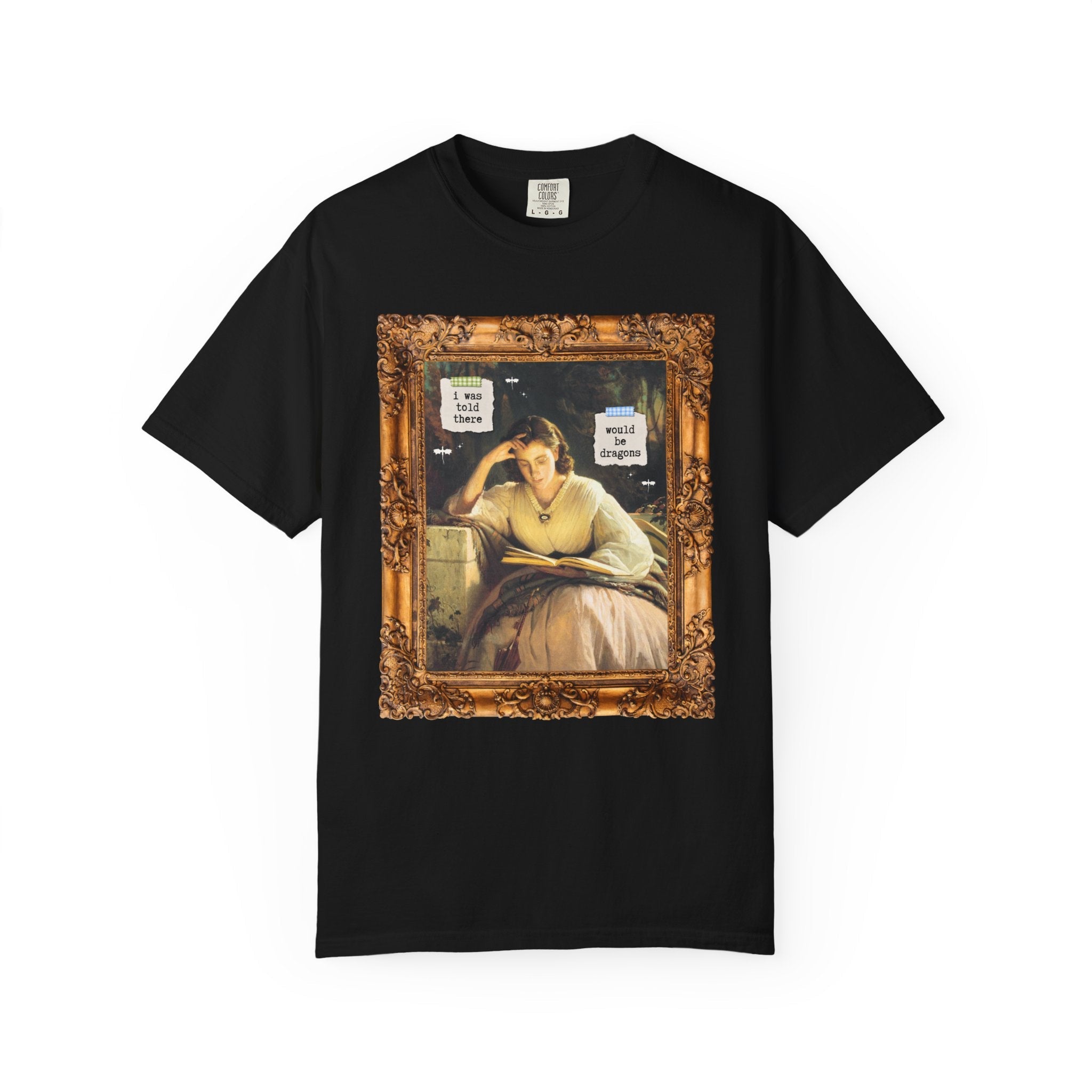 Funny Romantasy Reader Shirt for Bookworm Who Loves Books with Dragons, Cute Art History Lover Bookish Tee, Romance Reader or Writer Gift - Opal and June