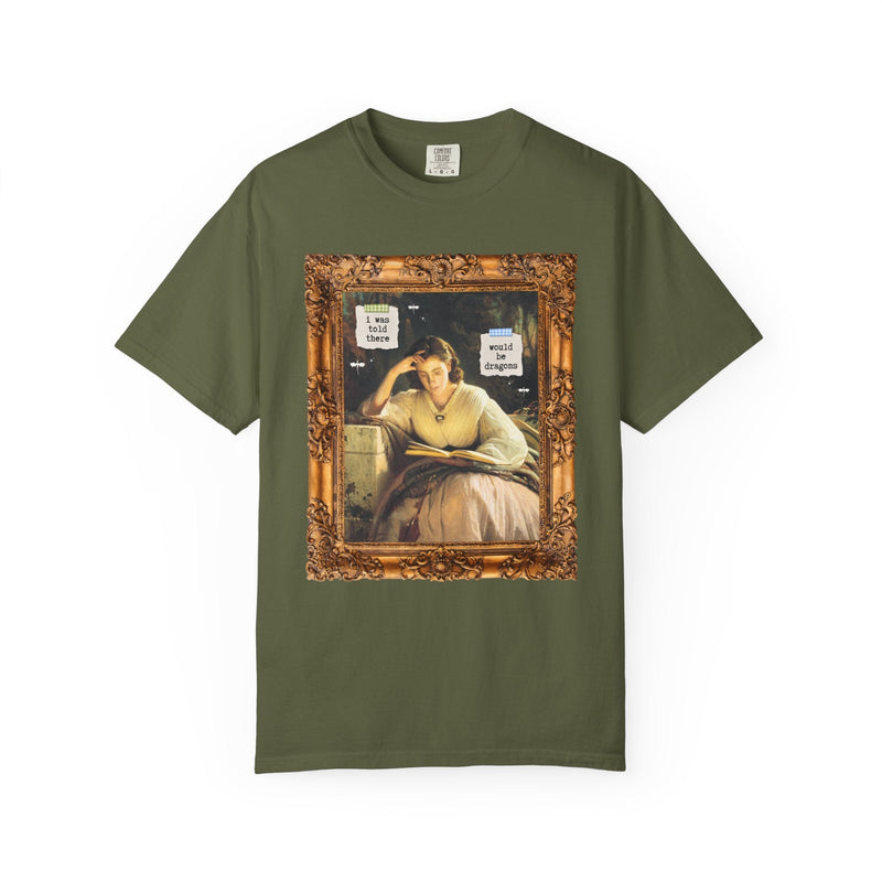 Funny Romantasy Reader Shirt for Bookworm Who Loves Books with Dragons, Cute Art History Lover Bookish Tee, Romance Reader or Writer Gift - Opal and June