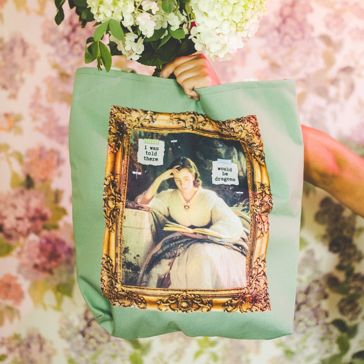 Funny Romantasy Reader Tote Bag for Bookworm Who Loves Dragons - Opal and June