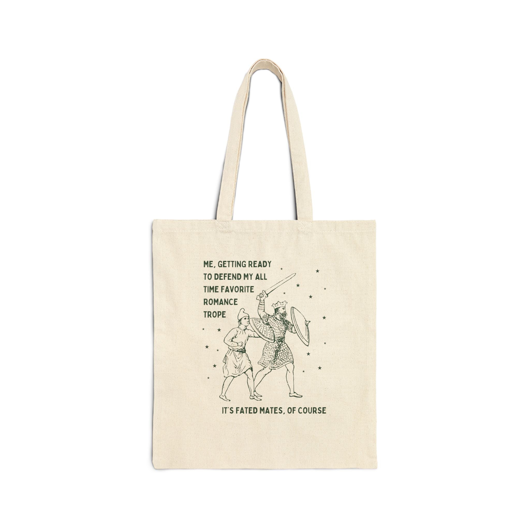 Funny Romantasy Reader Tote Bag for Bookworm Who Loves Fated Mates Romance Tropes, Silly Book Lover Tote, Gift for Fantasy Romance Reader - Opal and June