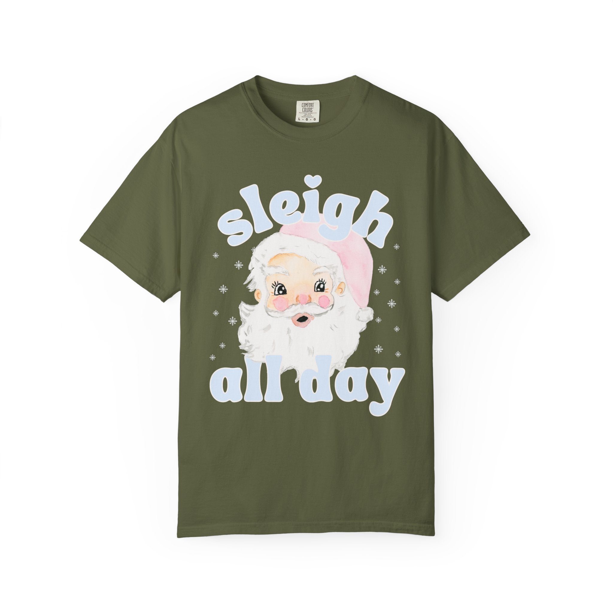 Funny Santa Shirt for Holidays: Sleigh All Day - Opal and June