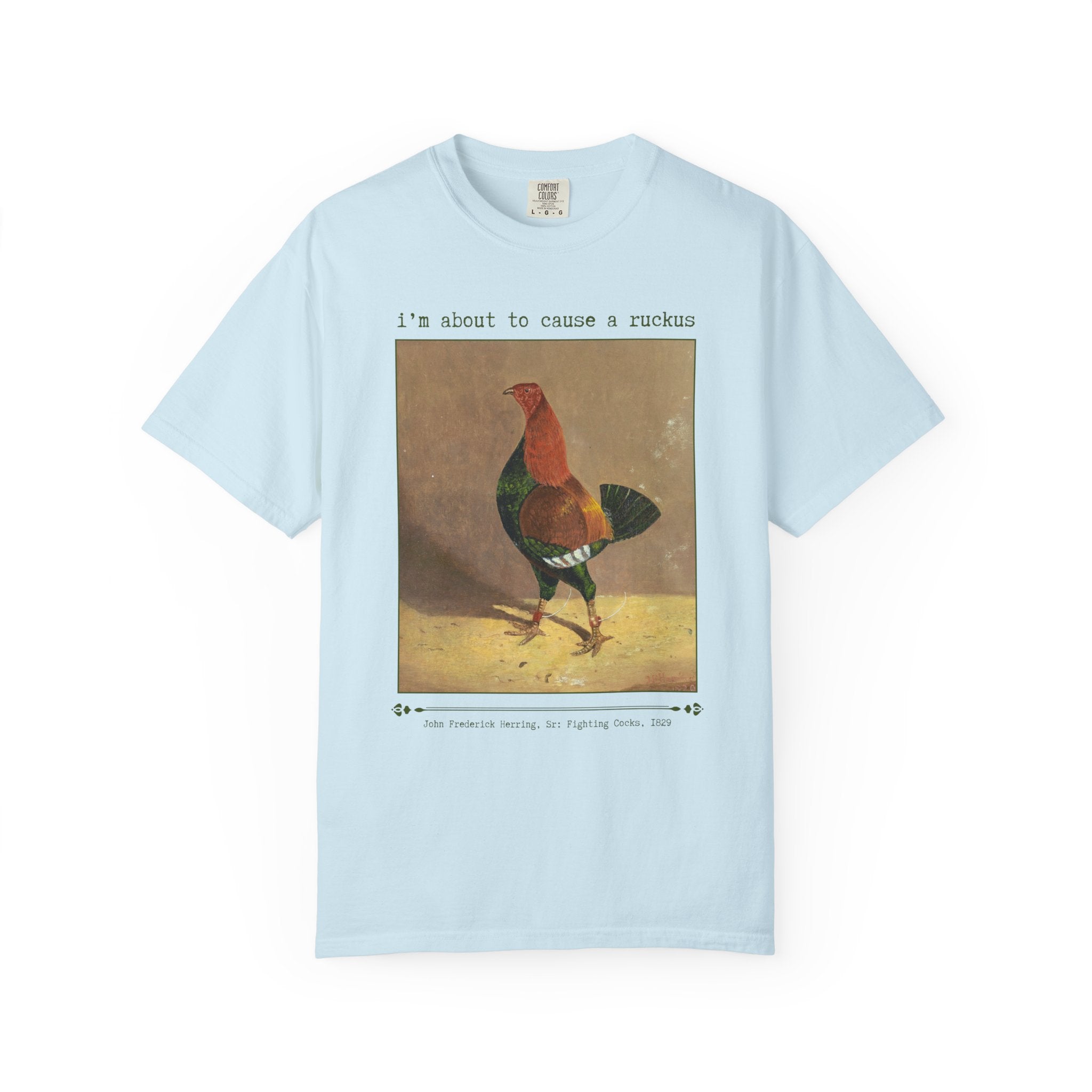 Funny Sarcastic Chicken Lover Art History Tee Shirt, John Frederick Herring Sr Famous Painting, Animal Lover T-Shirt, Silly Goblincore Tee - Opal and June