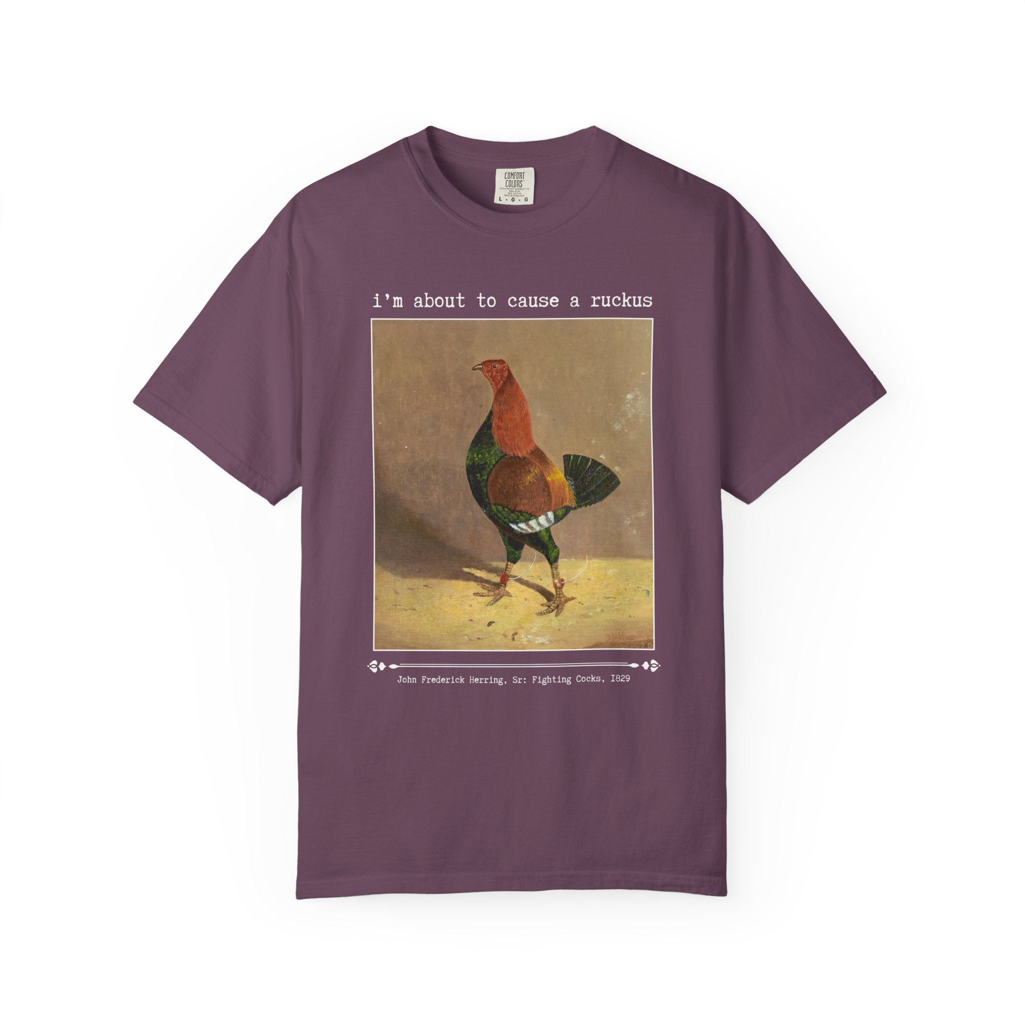 Funny Sarcastic Chicken Lover Art History Tee Shirt, John Frederick Herring Sr Famous Painting, Animal Lover T-Shirt, Silly Goblincore Tee - Opal and June