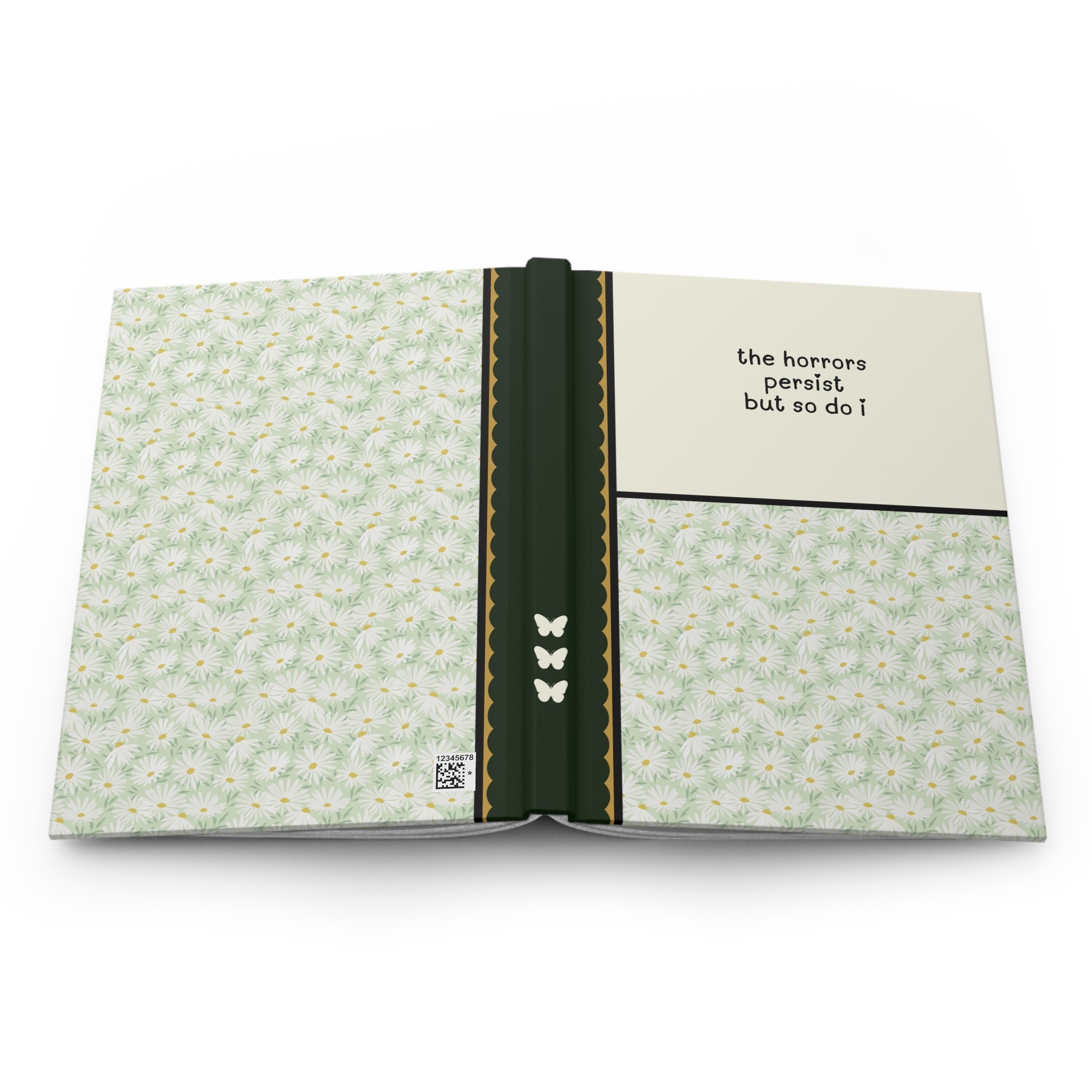 Funny Saying Notebook: The Horrors Persist But So Do I, Silly Animal Lover Journal with Snakes, Cute Floral Diary for Student or Daughter - Opal and June